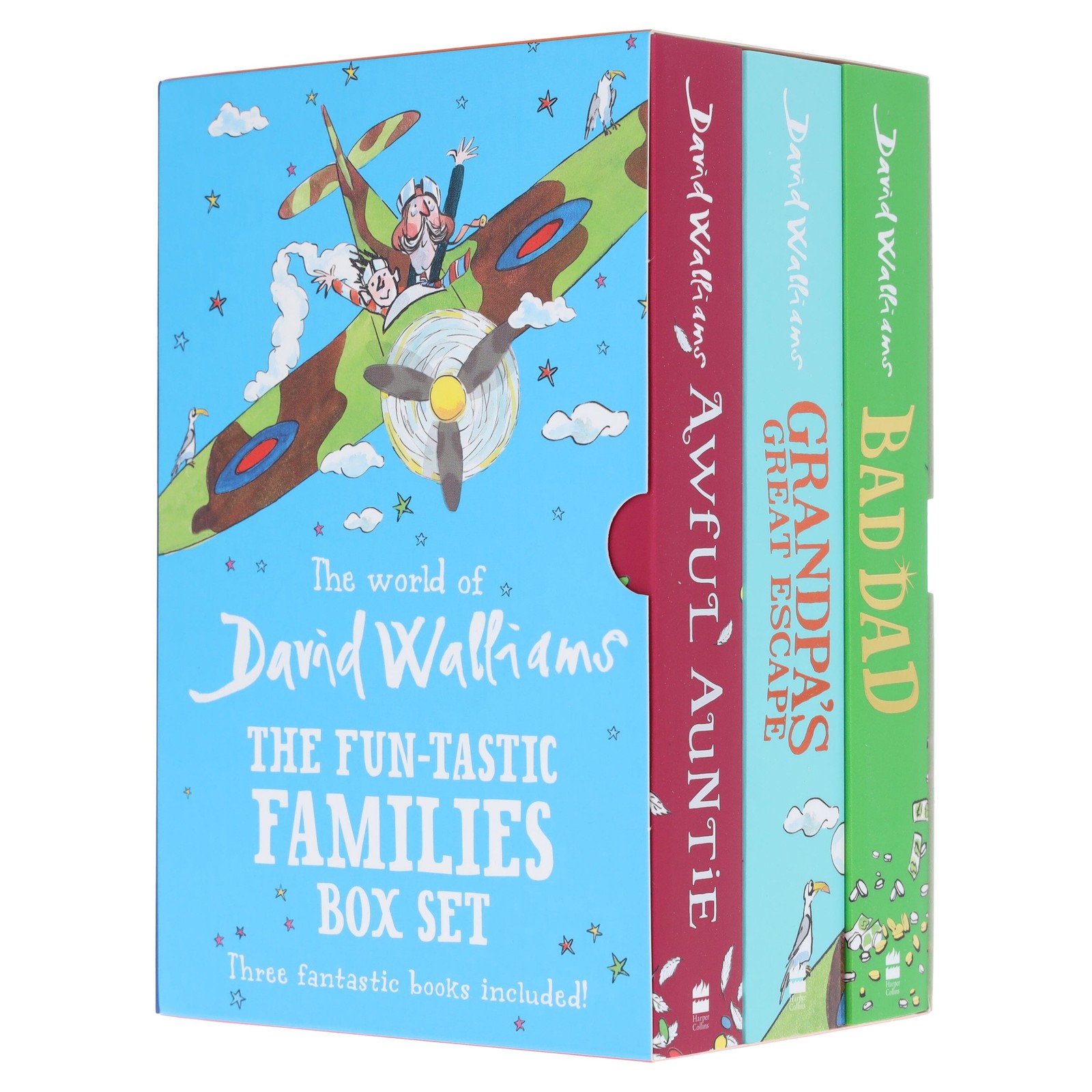 The World of David Walliams: Fun-Tastic Families 3 Books Box Set - Age 7-11 - PB