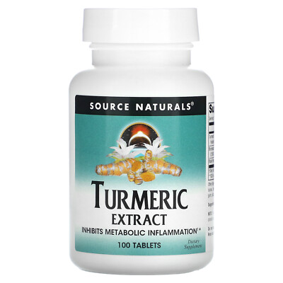 Source Naturals Экстракт куркумы 100 таблеток без молочных продуктов, без яиц,