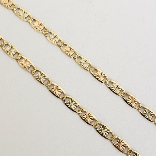 Pre-owned Rosegold 14k Yellow White Rose Gold 18 Inches Long Chain 2 Mm Wide Diamond Cut