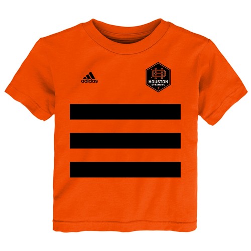 Футболка Adidas MLS Toddlers Houston Dynamo с тремя полосками Life Pitch, оранжевая