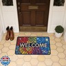 Worltoldb Colorful Welcome Door Mat Indoor Outdoor Entrance Floor Mats Non-Slip Washable Decor Rugs 27x15 Inch