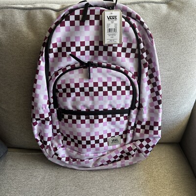 Vans Motivee 3-B Pink Checkerboard Laptop Women/Girl Backpack (VN0A4B8B6X7) 