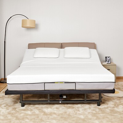 Electric Ergonomic Adjustable Bed Base Queen Size Wireless Remote Control Quiet