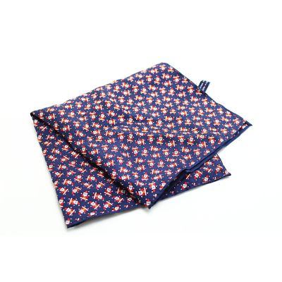 $125 Tommy Hilfiger Mens Blue White Red Santa Handkerchief Classic Pocket Square