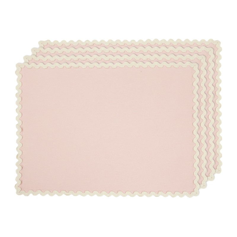 Ric Rac Trim 4 Pack Table Placemat Set - 14