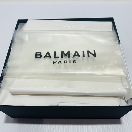 Pre-owned Balmain White Ari Men Rubber Slip On Slides Sandal Embossed Logo 43/ 10 Us