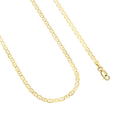 Pre-owned Nuragold 10k Yellow Gold Solid Womens 3mm Mariner Anchor Flat Link Chain Necklace 18"