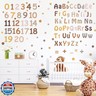 Boho Alphabet Wall Decals Neutral Number Wall Decals Peel and Stick Watercolor Letter Decal ABC Wall Stickers Removable Educational Learning Wall Stickers for Kids Room Playroom Classroom Decor