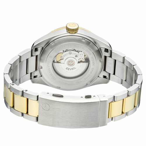Pre-owned Gevril Men 48608 Yorkville Diver Swiss Automatic Twotone Yg Rotating Bezel Watch