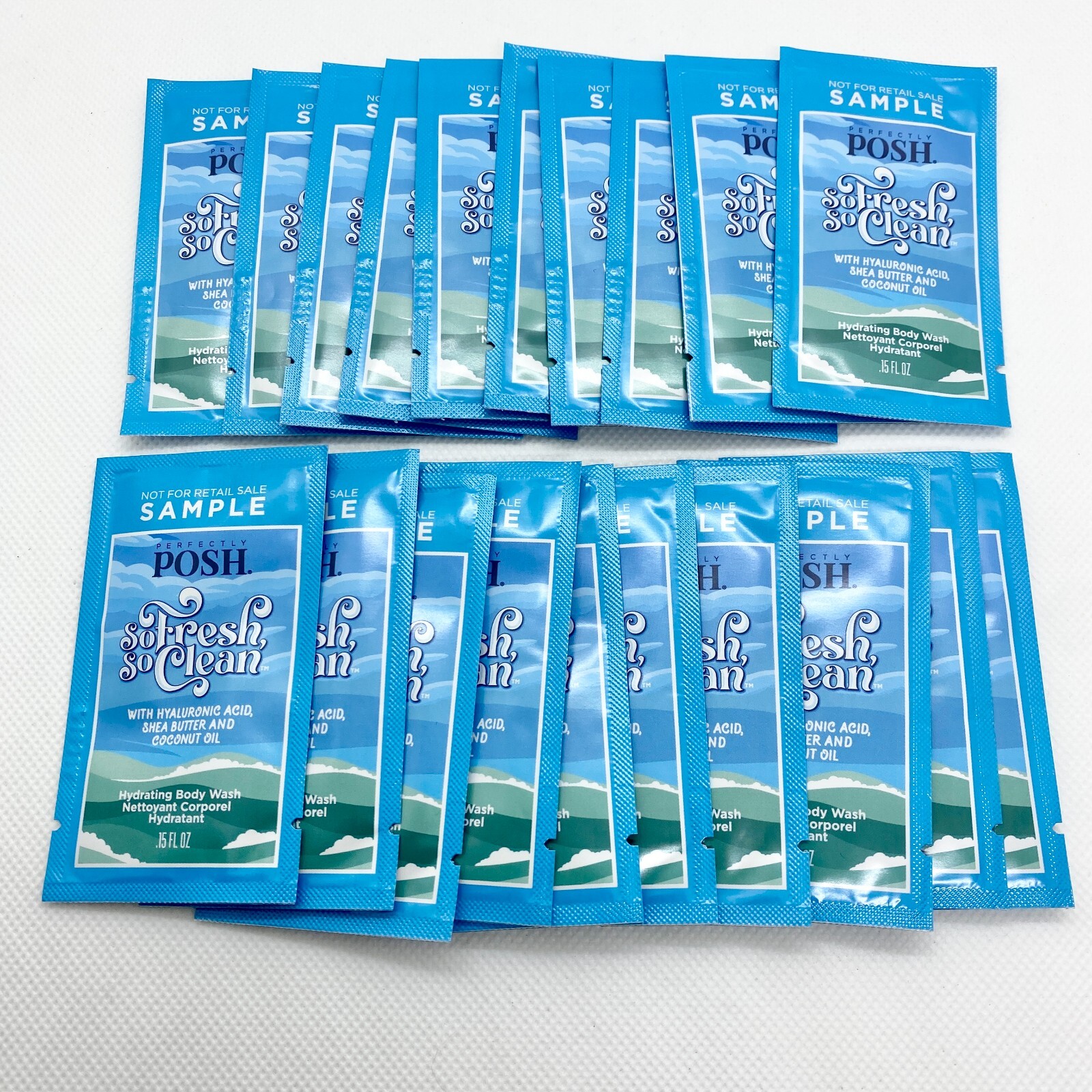 Perfectly Posh So Fresh So Clean Hydrating Body Wash Sample Lot of 20 *NEW*