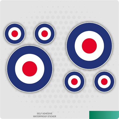 6 x RAF Mod Logo Vinyl Self Adhesive Stickers Car Van Truck Taxi Lorry