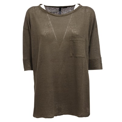 C8618 maglia donna CUSTO BARCELONA marrone brown t-shirt woman