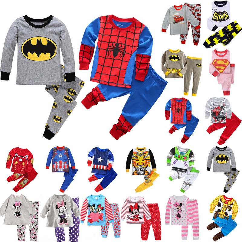 Kinder Jungen Mädchen Superheld Langarm Schlafanzug Nachtwäschen Kostüme Outfit