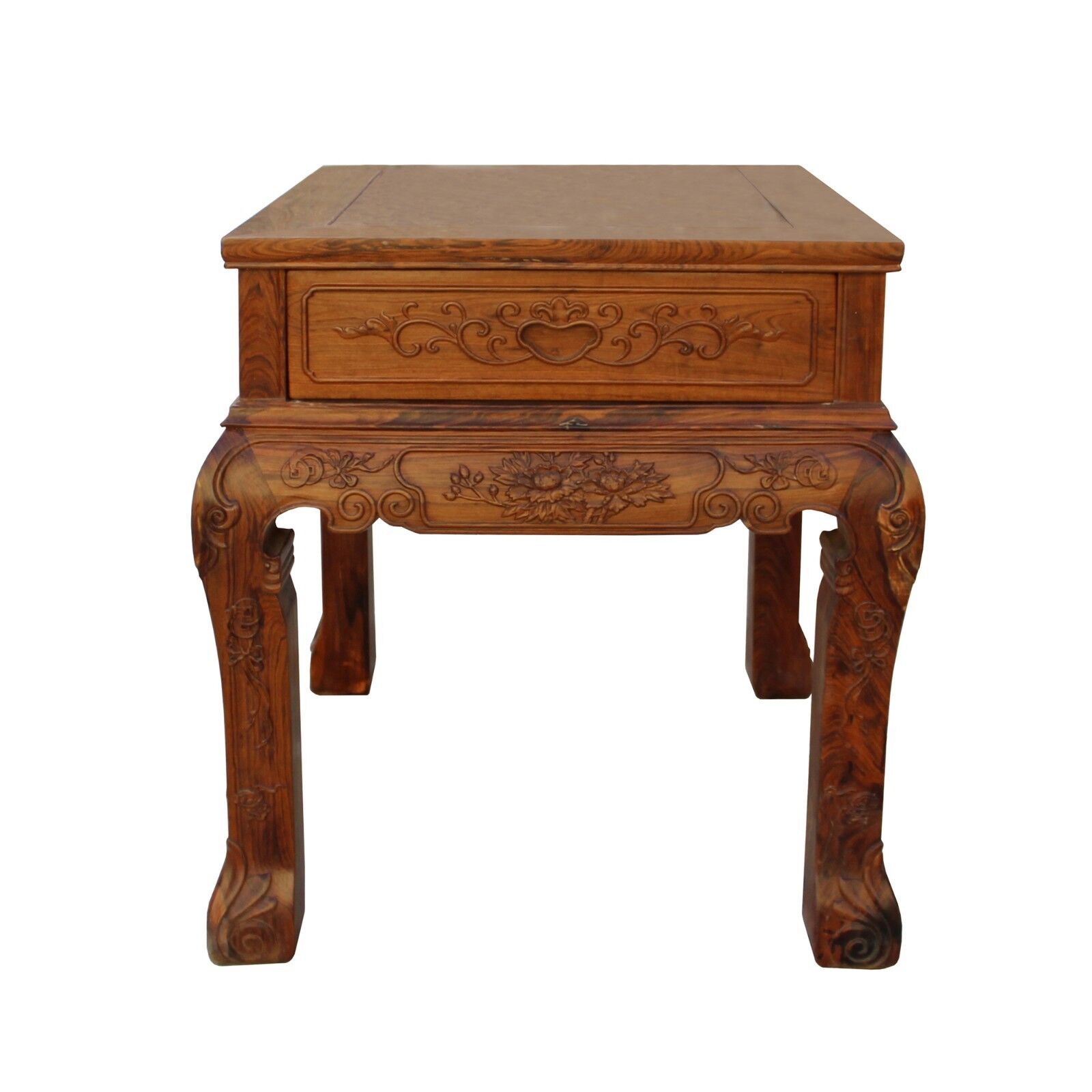 Chinese Oriental Huali Rosewood Flower Motif Tea Table Stand cs4578S Chinese Oriental Huali Rosewood Flower Motif Tea Table Stand cs4578S
