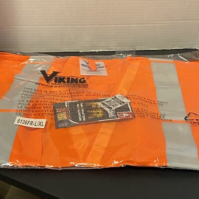 Viking 6136FR Flame Retardant Series Vest Class Orange Vi-brance Reflective L/XL