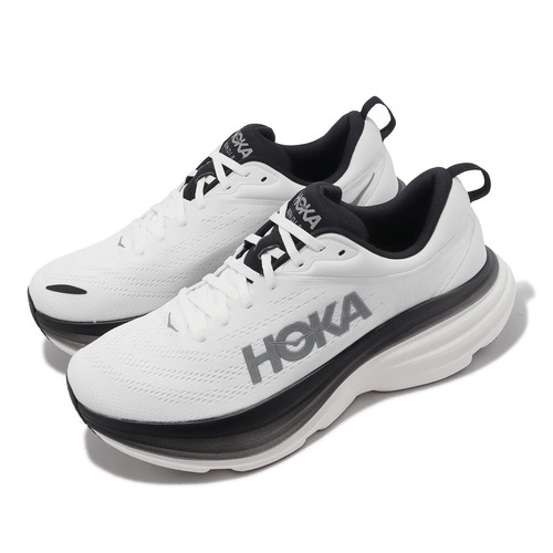 Мужские беговые кроссовки Hoka Bondi 8 2E Wide White Black 1127953-WBLC