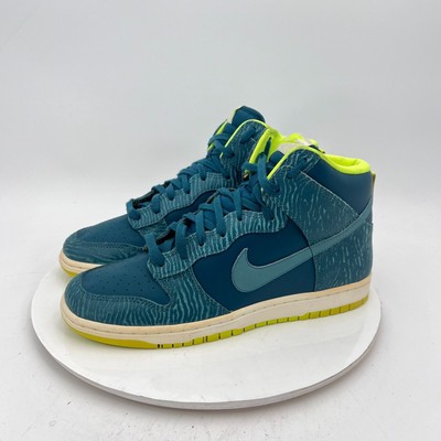 Nike Dunk Hi Skinny Print Women Size 10 543242-300 Dark Sea Mineral Teal Shoes