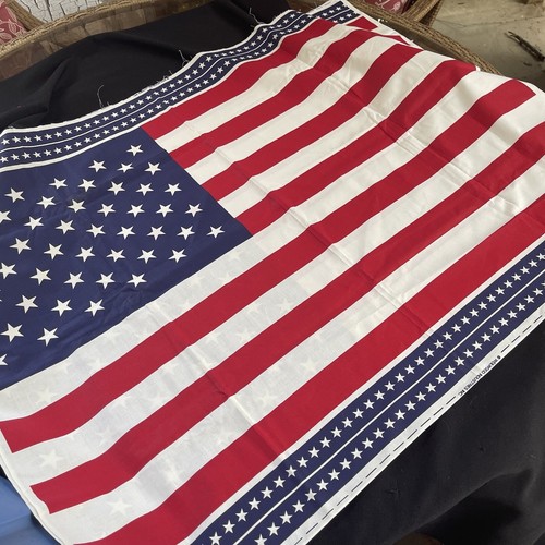 vintage USA fablic ラグ Vintage Cotton Flag Fabric Weilwood Ind. Red White Blue | eBay