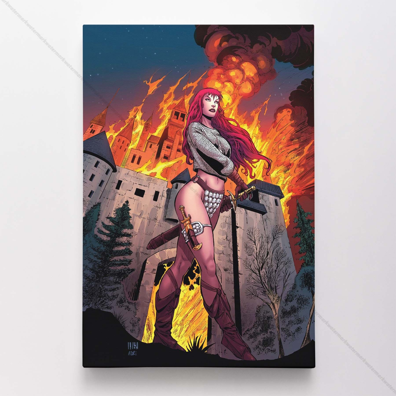 Red Sonja Poster Canvas Comic Book Art Print #1545