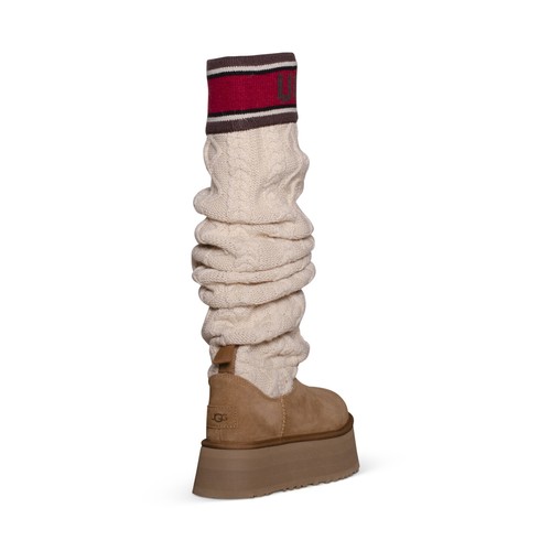 Pre-owned Ugg Classic Sweater Letter Tall Chestnut Sheepskin Women's Boots Size Us 8 In Brown