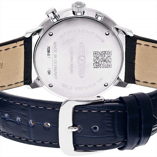 Pre-owned Zeppelin Watch Hindenburg Navy Dial 7036-3 Men Japan