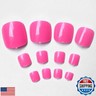 AddFavor 240pcs Press on Toenails Hot Pink Fake Toe Nails Full Cover Glossy Shiny Short Press ons False Toe Nail for Women, with Nail Glue, Sticky Tabs, Nail File