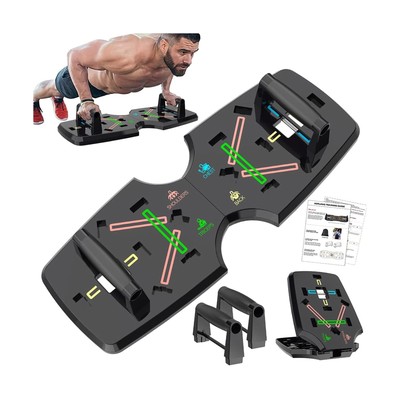 AERLANG Push Up Board, Portable Multi-Function Foldable 10 in 1 Push Up Bar, ...