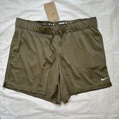 Women's Nike Dri-Fit Attack Olive Green Training Shorts Size M Athletic Active