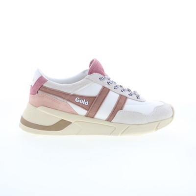 Женские стильные кроссовки Gola Eclipse Pure CLB400 из коричневой замши на шнуровке
