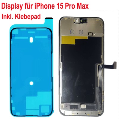 HX Replacement Display for IPHONE 15 Pro Max LCD Screen Black + Adhesive Pad