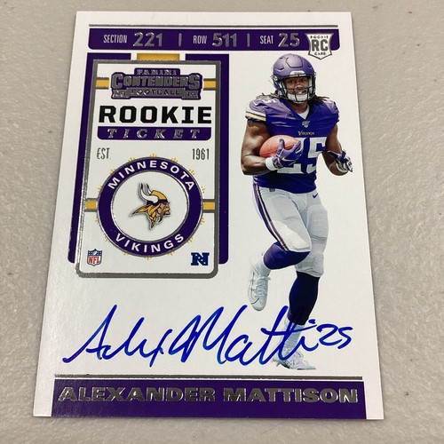 ALEXANDER MATTISON ROOKIE TICKET AUTO 2019 CONTENDERS 134 NFL VIKINGS