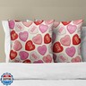 Pink and Red Heart Throw Pillow Cover 18x18 Inch Pack of 2 Valentine's Day Cream and Pink Cushion Pillow Case Square Colorful Love Heart Pillowcase Decor for Party Bed Sofa Home Car Bedroom Outdoor