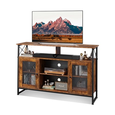 55 Inch Tv,tall Entertainment Center With Storage, Farmhouse I...