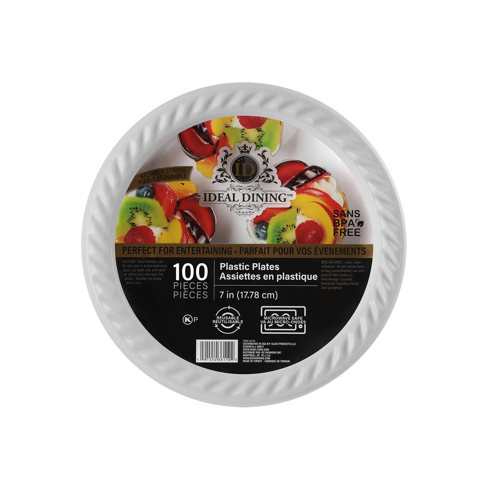 Disposable White Plastic Plates 7" 9" 10"Party Dinner Plates Heavy Duty BPA-Free