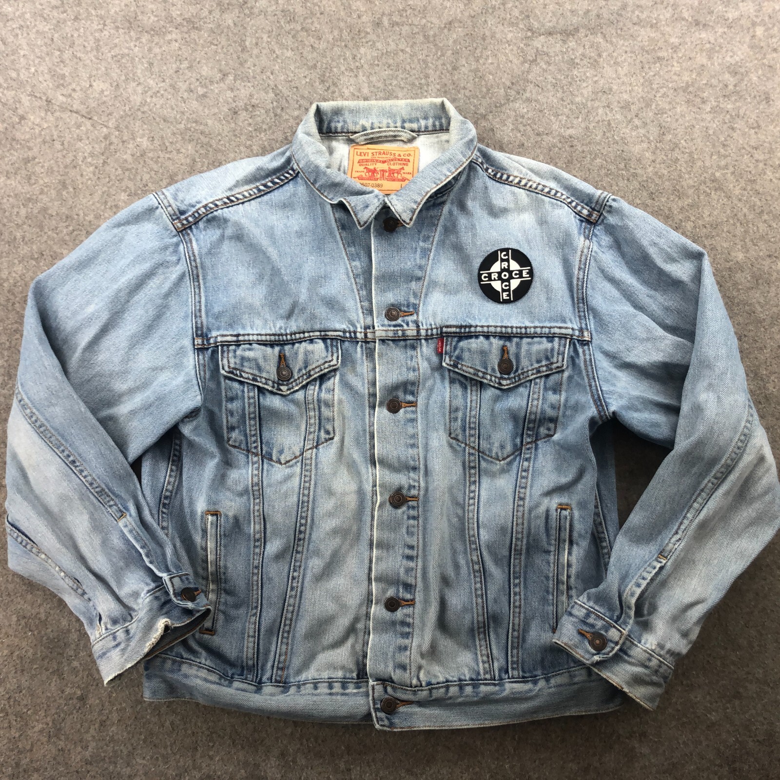 Vintage Levis Mens Jacket Large Blue Denim Jean Trucker