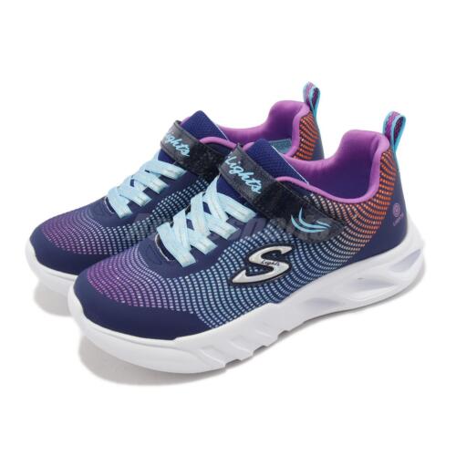 

Skechers S Lights-Flicker Flash Navy White Kids Preschool Casual Casual 303700-LNVMT, Серый, S Lights-flicker Flash