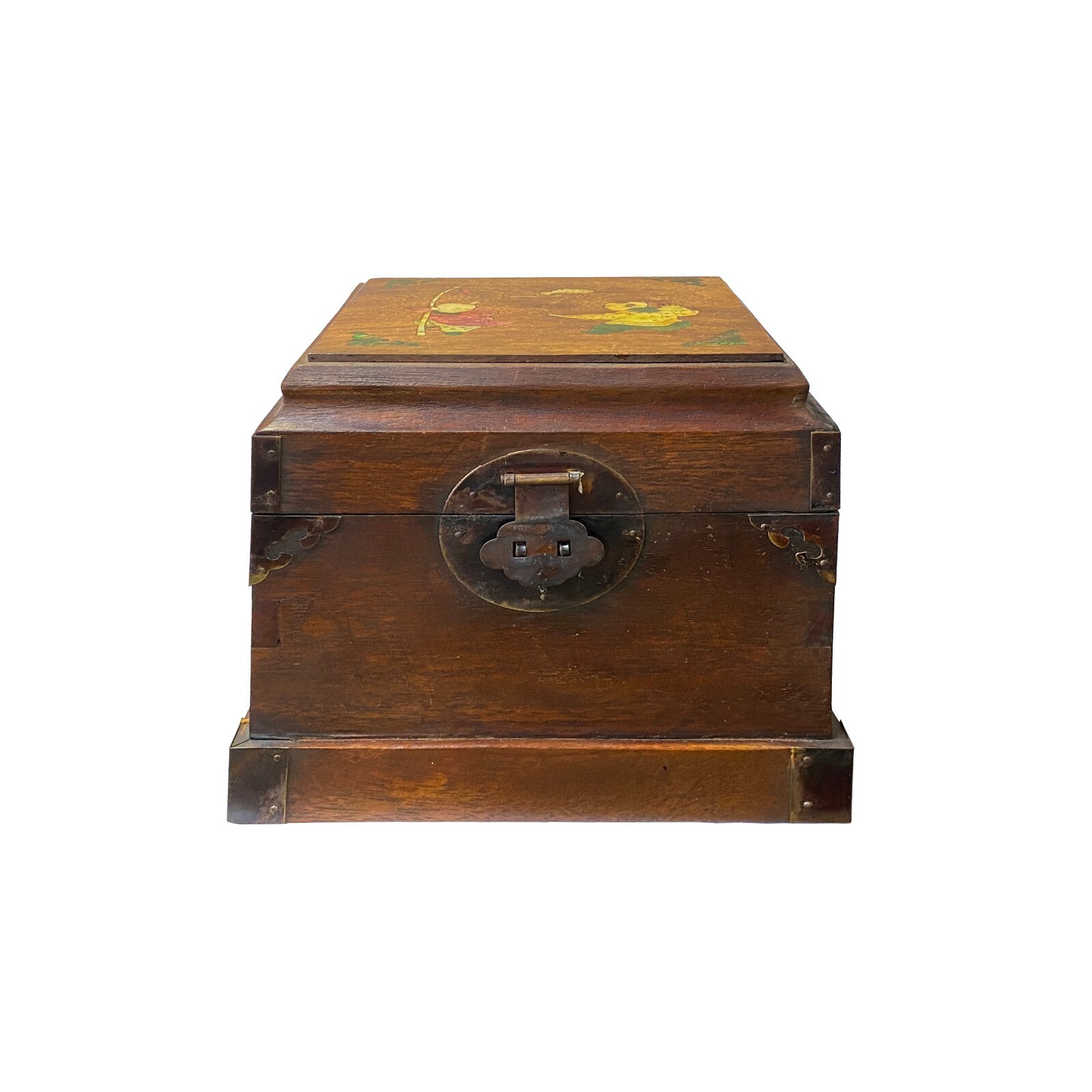 Chinese Brown MOP Inlay Motif Square Storage Box Chest ws2105S Chinese Brown MOP Inlay Motif Square Storage Box Chest ws2105S