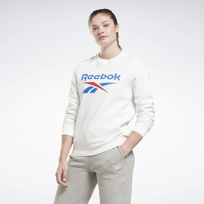 

Женская флисовая толстовка с круглым вырезом Reebok Identity с большим логотипом