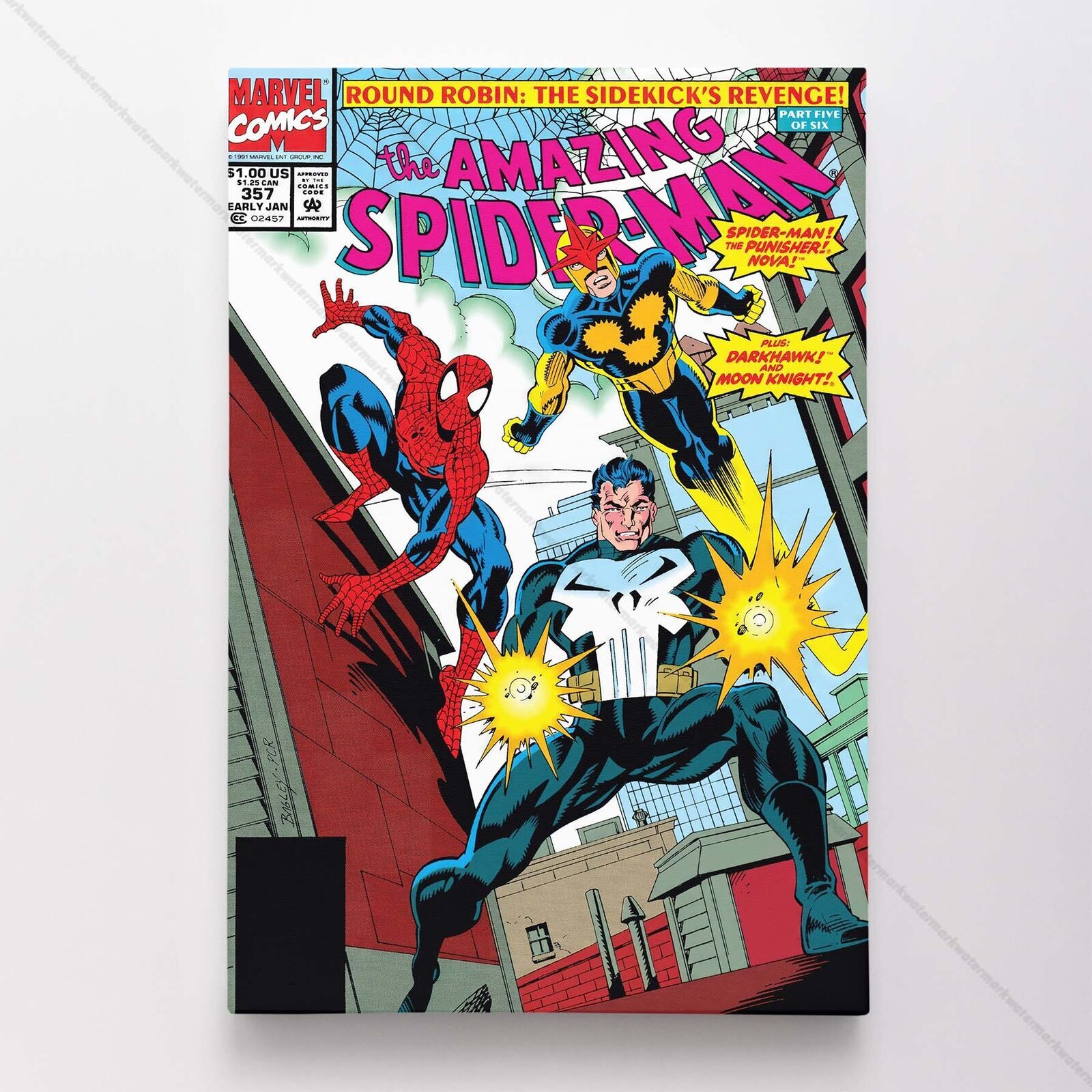 The Amazing Spider-Man #357 Poster Canvas Spiderman Marvel Comic Book Print