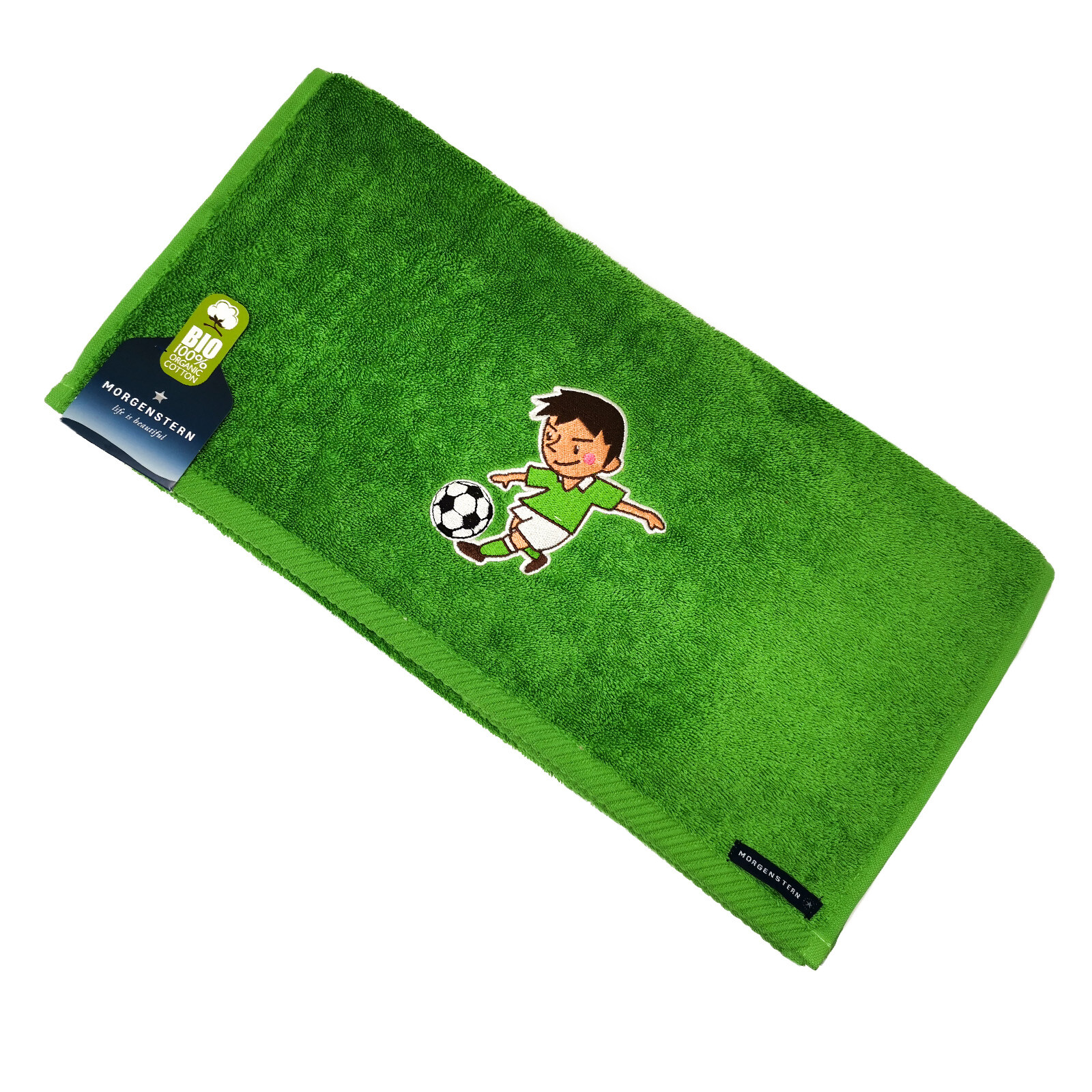 Morgenstern Frottiertücher Fußball grün 50x100cm