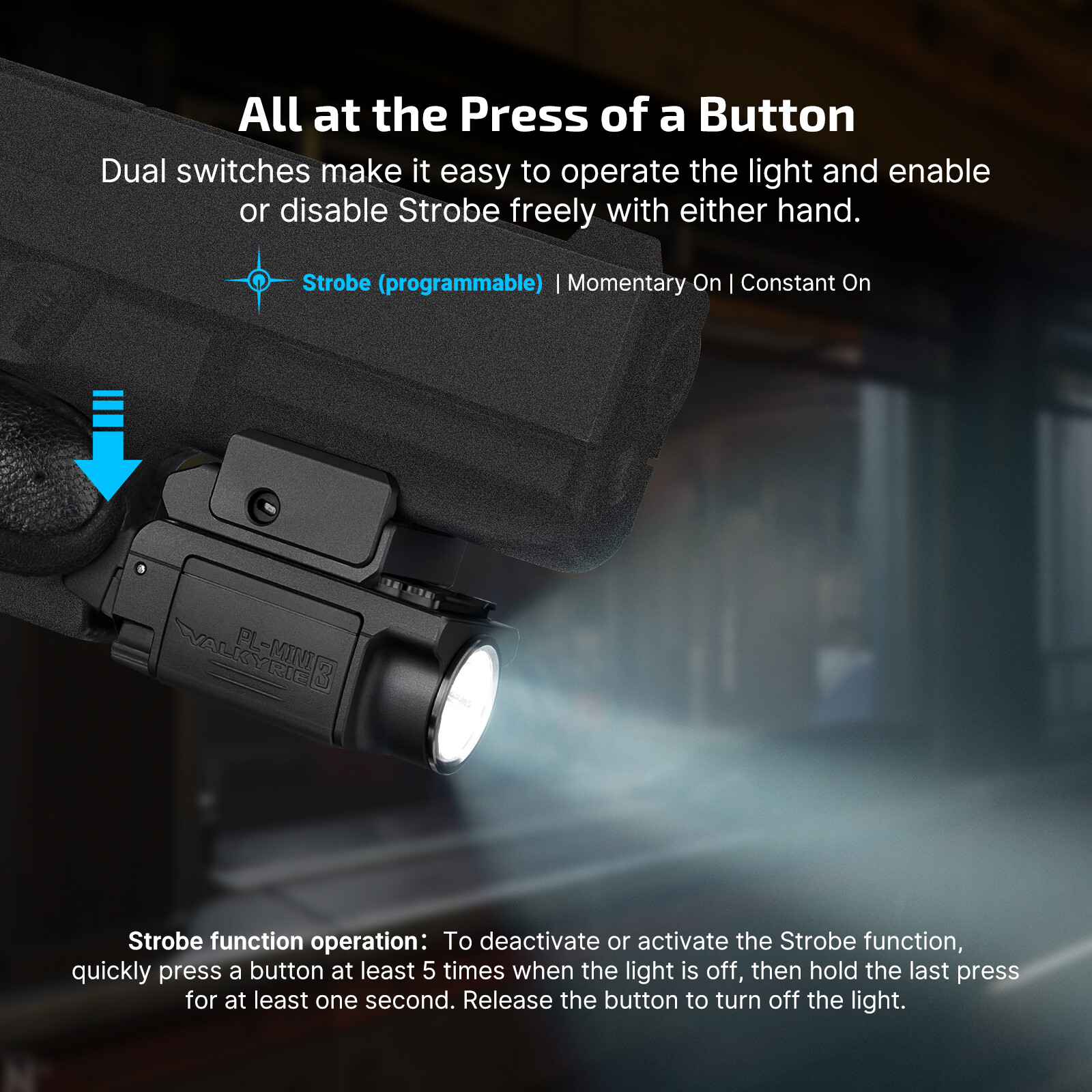 Olight PL-MINI 3 Valkyrie 600 Lumens Compact Tactical Rail-Mounted Weaponlight