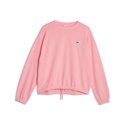 Женская толстовка с круглым вырезом Puma Downtown Oversize розового цвета 62145563