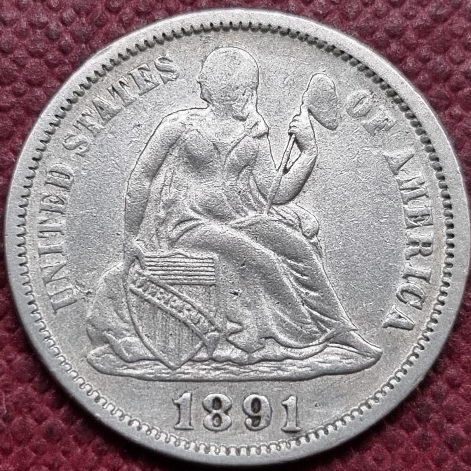 1891 Seated Liberty Dime 10c Higher Grade XF - AU #80325 | eBay