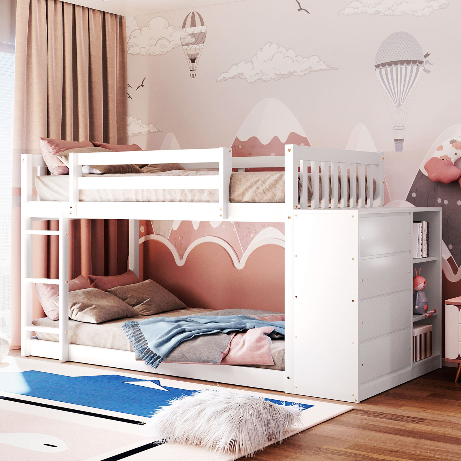 With 4 Drawers And 3 Shelves Bedroom