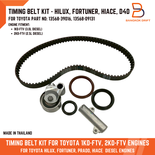 Timing Belt Kit for Toyota Diesel Engines 1KD-FTV 3.0L 2KD-FTV 2.5L Hilux Hiace