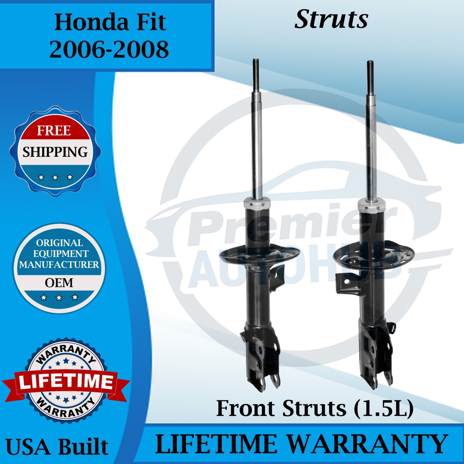 Monroe OEM Front Struts For 2006-2008 Honda Fit 1.5L Lifetime Warranty