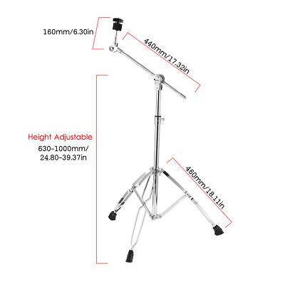 2 Pack Cymbal Straight Boom Stand Double Braced Heavy Duty Thicken Alloy Holder