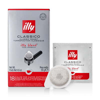 Illy Classico E.S.E. Pods Classico Medium Roast Coffee 18 Ct Smooth & Rich Taste
