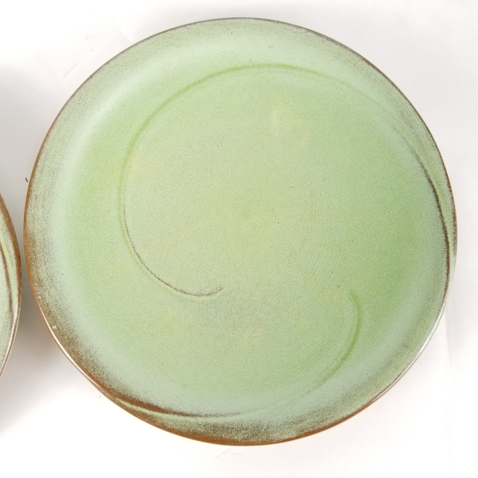 Frankoma Dinner Plate 4F Lazy Bones Prairie Green 10 inch Lot of 2 Vintage