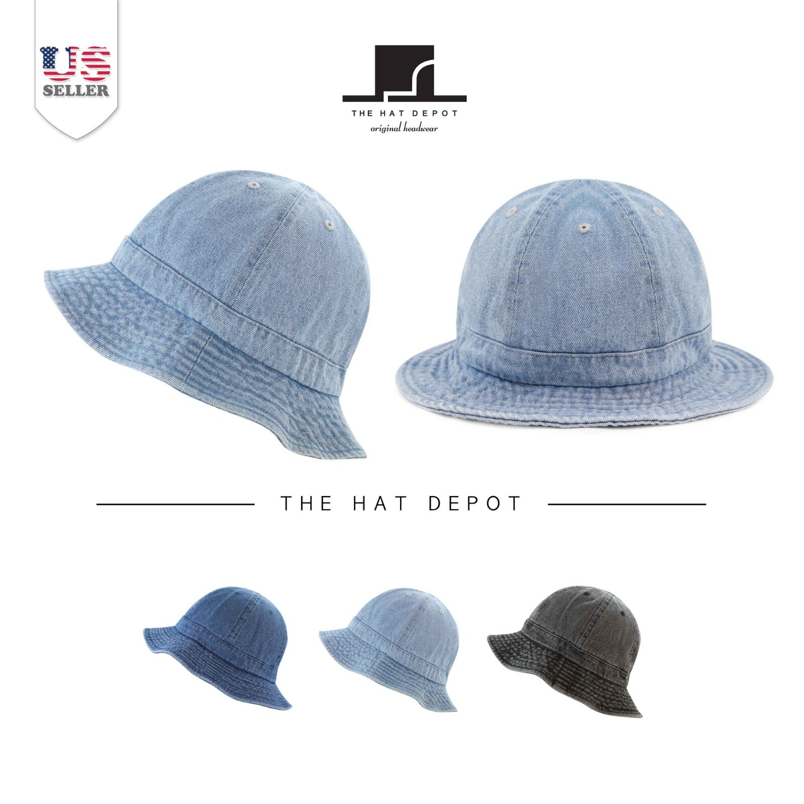 - The Hat Depot Denim Tennis Bucket Hat 1548